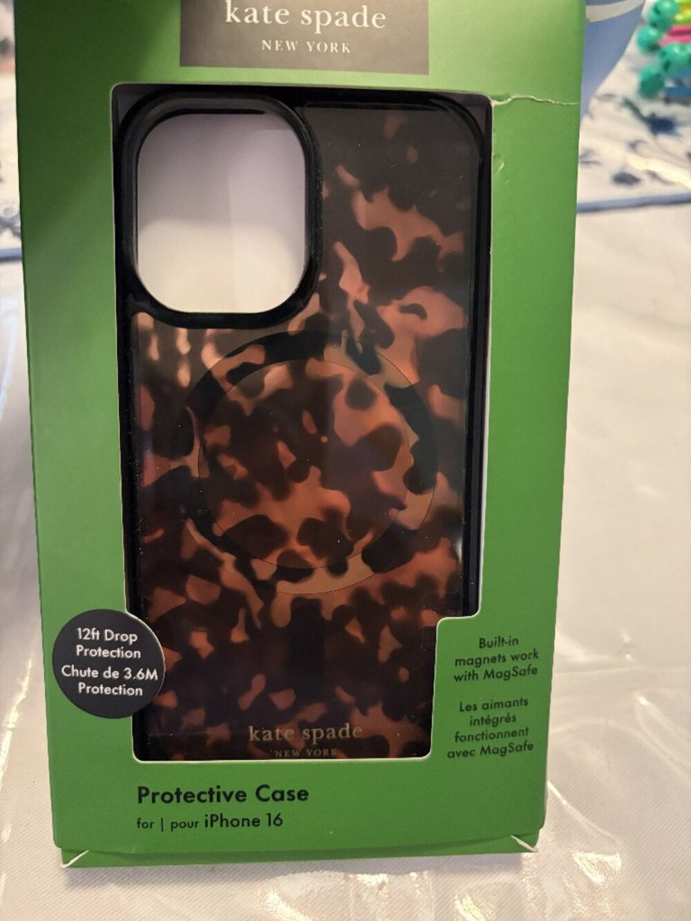 Kate Spade Iphone 16 Leopard Print Phone Case New